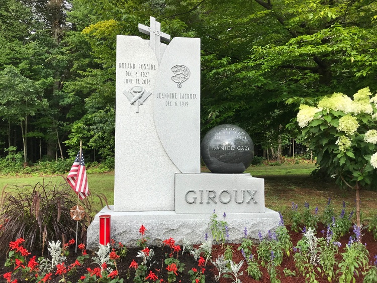 Rock of Ages Blue Gray Granite Family Memorial Headstone-1