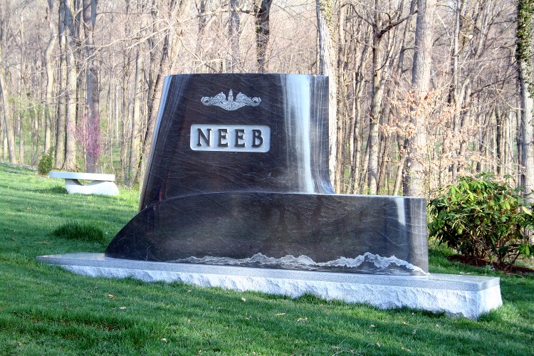 Rock of Ages Black Granite Submarine Memorial Headstone-1