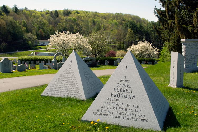 The Twin Pyramids Hope Cemetery Vermont
