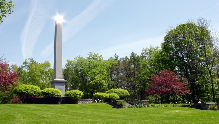 Joseph Smith Memorial is a granite obelisk constructed out of Blue Gray granite located in White River Valley, Vermont