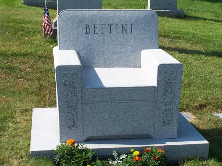 Rock of Ages Blue Gray Granite Reclining Favorite chair headstone-1