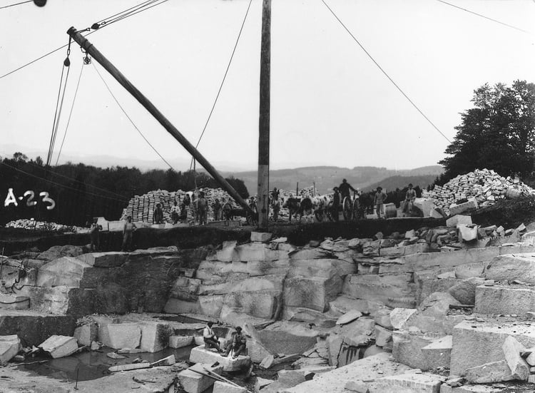 Historic Photo of Rock of Ages E.L. Smith Quarry from the late 18th century