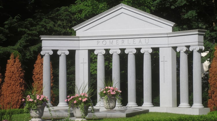 Building an above ground granite mausoleum with columns