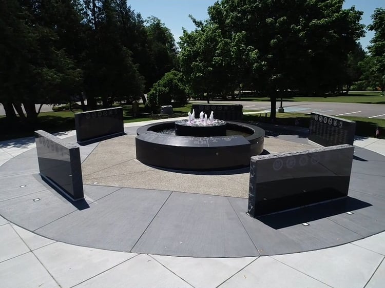 Clarence Veterans Memorial Rock of Ages Black Mist granite